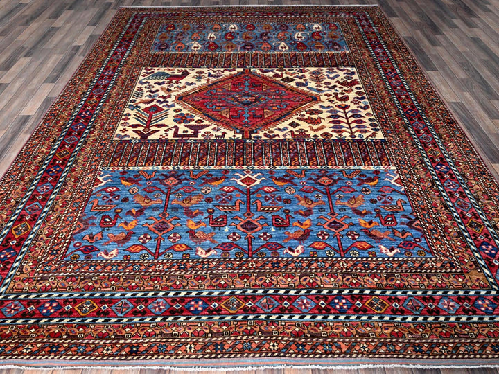 8'6" x 10'8" New Hand Knotted Ivory Wool Rectangle Oriental Rug - MOA102559