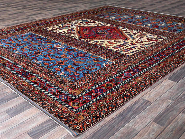 8'6" x 10'8" New Hand Knotted Ivory Wool Rectangle Oriental Rug - MOA102559
