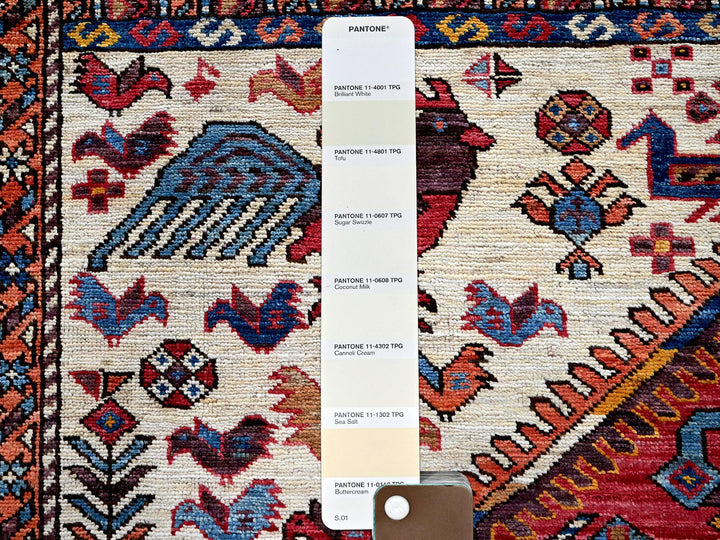 8'6" x 10'8" New Hand Knotted Ivory Wool Rectangle Oriental Rug - MOA102559