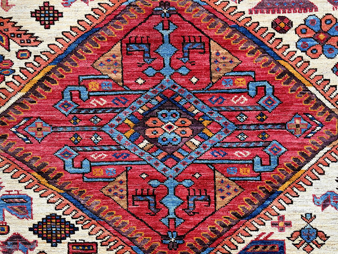 8'6" x 10'8" New Hand Knotted Ivory Wool Rectangle Oriental Rug - MOA102559