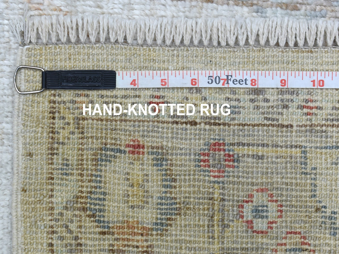 2'9" x 16'0" New Hand Knotted Grey Wool Runner Oriental Rug - MOA10256089