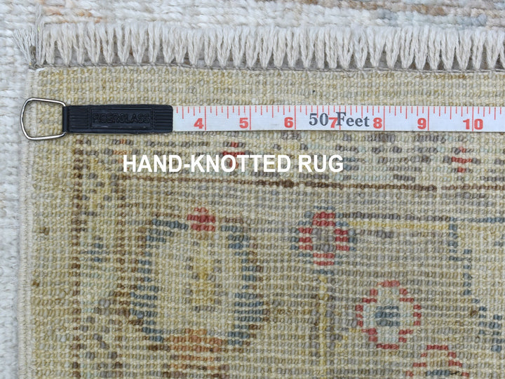 2'9" x 16'0" New Hand Knotted Grey Wool Runner Oriental Rug - MOA10256089