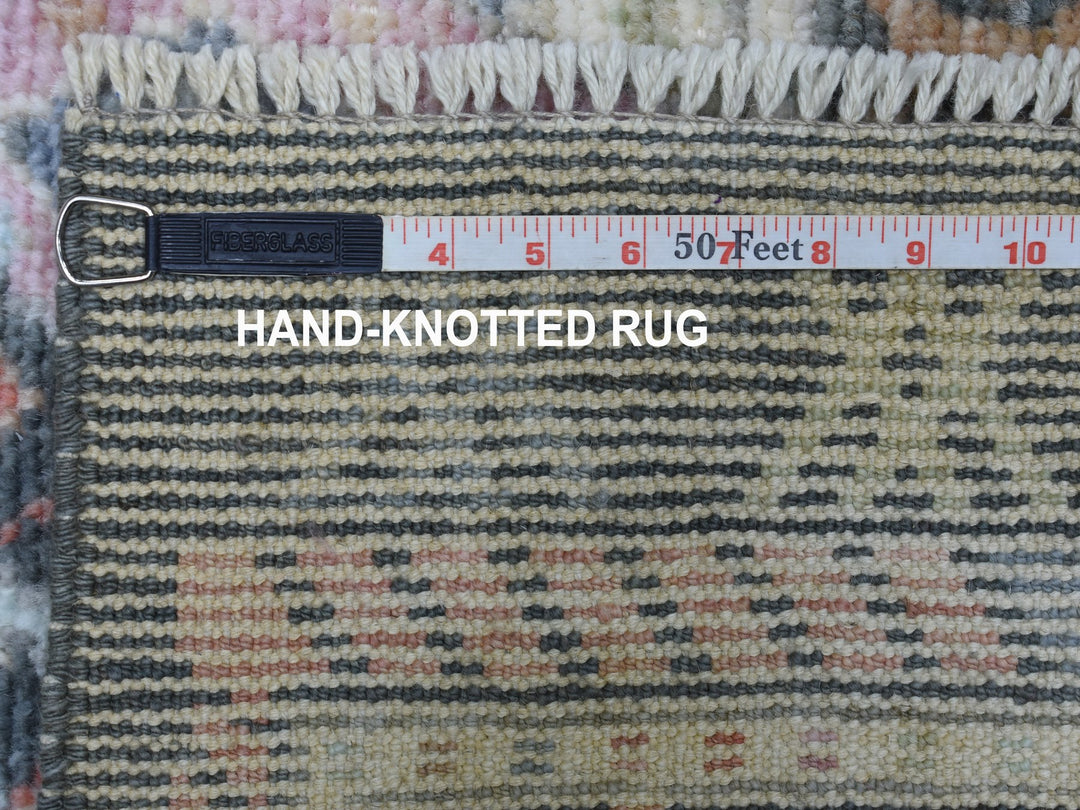 6'4" x 9'2" New Hand Knotted Black Wool Rectangle Oriental Rug - MOA10256090