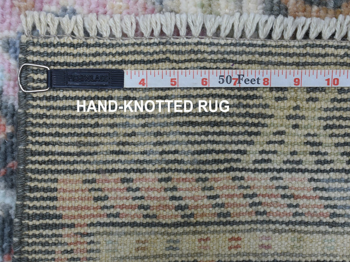 6'4" x 9'2" New Hand Knotted Black Wool Rectangle Oriental Rug - MOA10256090