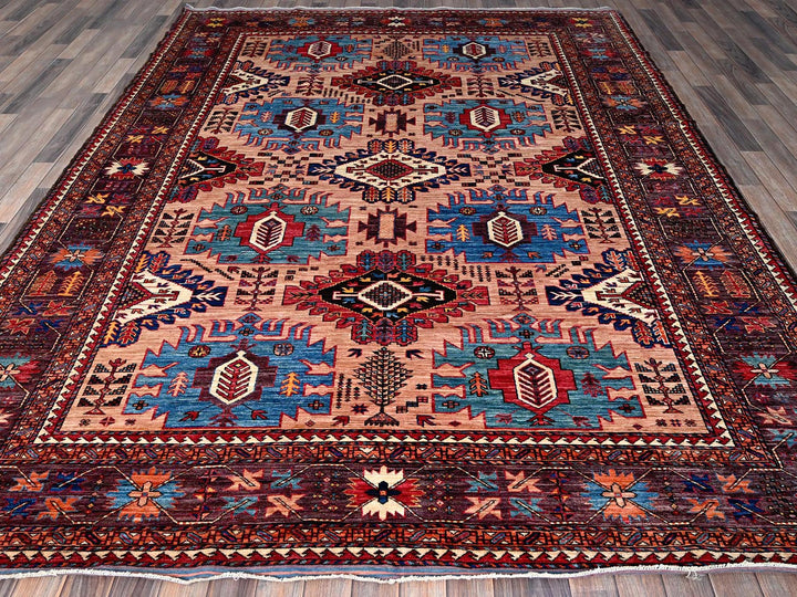 8'3" x 10'6" New Hand Knotted Orange Wool Rectangle Oriental Rug - MOA102560