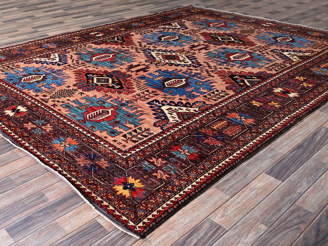 8'3" x 10'6" New Hand Knotted Orange Wool Rectangle Oriental Rug - MOA102560