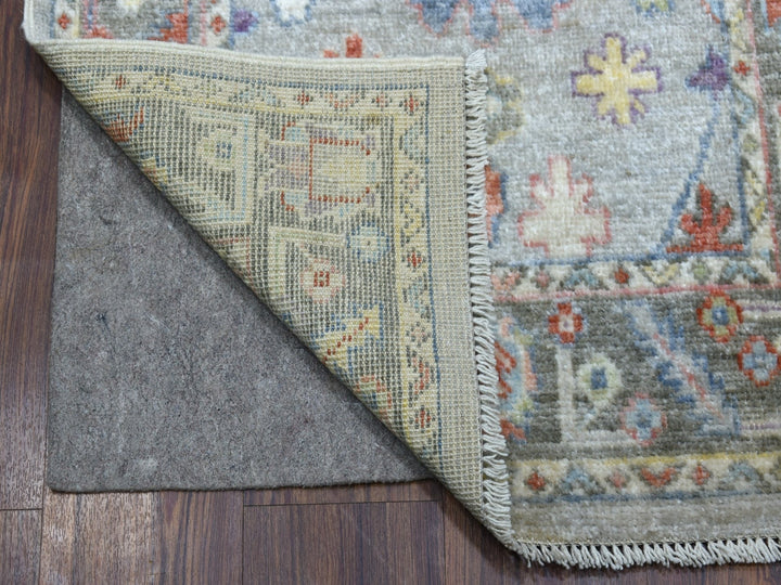 2'5" x 17'1" New Hand Knotted Grey Wool Runner Oriental Rug - MOA10256115