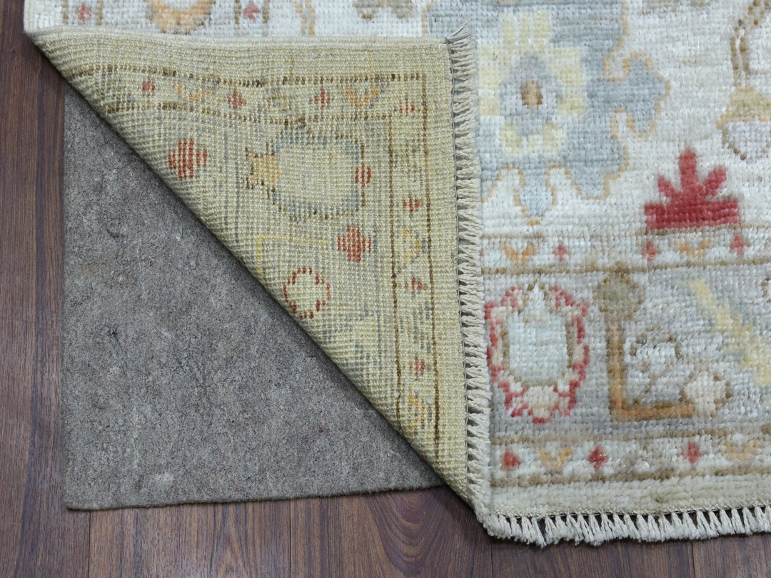 2'10" x 17'3" New Hand Knotted Grey Wool Runner Oriental Rug - MOA10256120