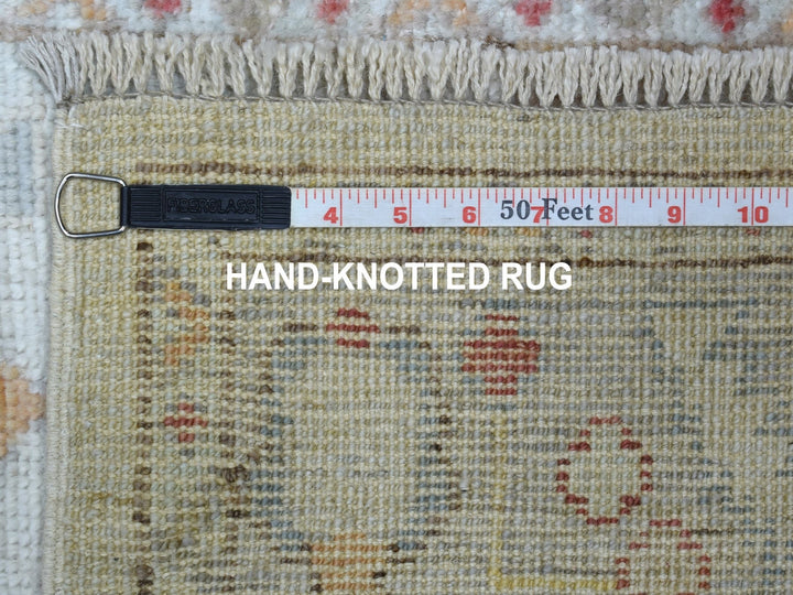 2'10" x 17'3" New Hand Knotted Grey Wool Runner Oriental Rug - MOA10256120