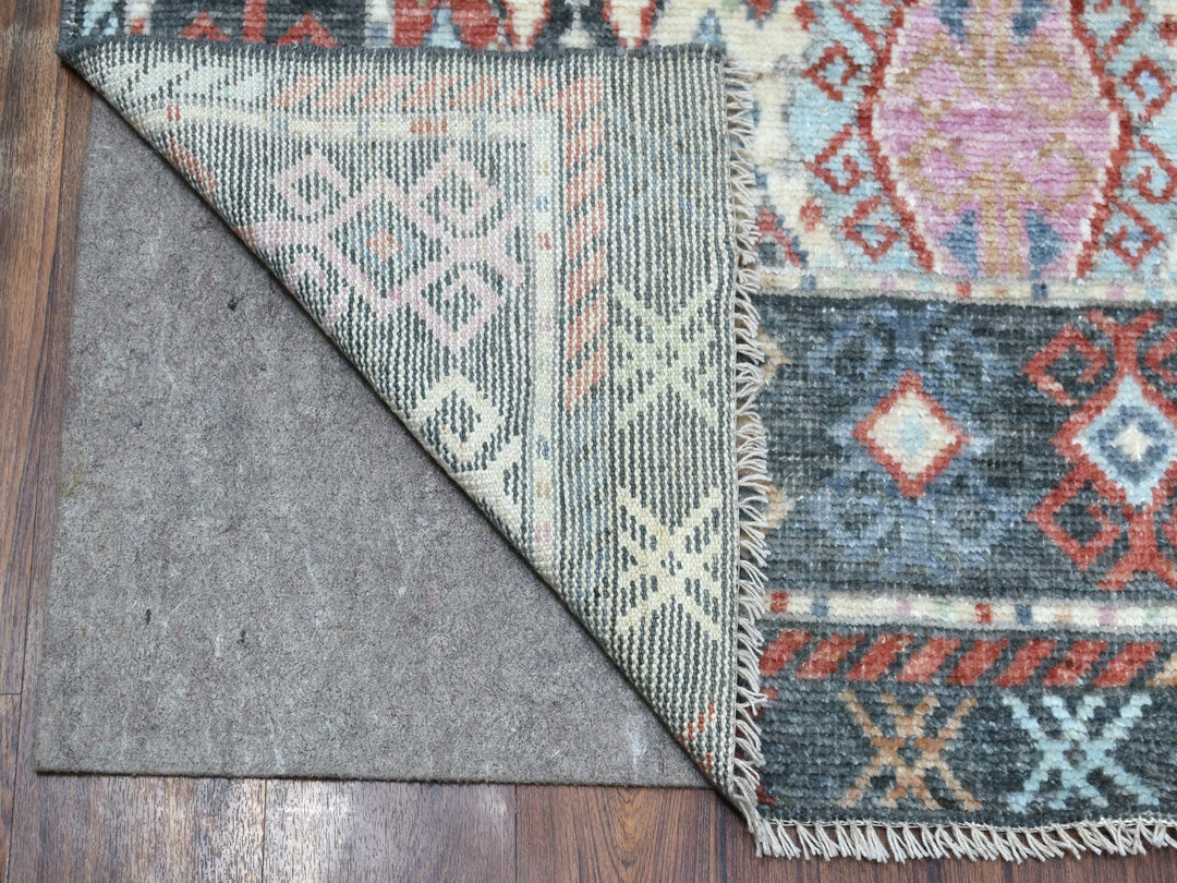 6'1" x 9'2" New Hand Knotted Black Wool Rectangle Oriental Rug - MOA10256200