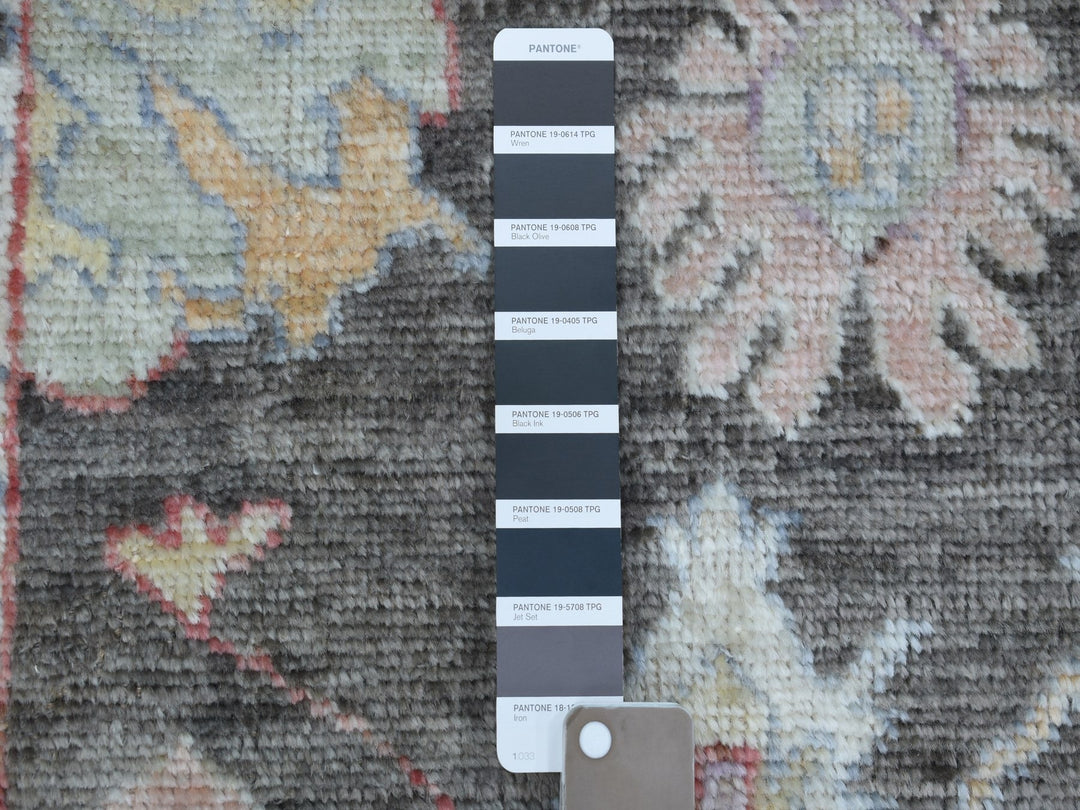 2'9" x 9'9" New Hand Knotted Black Wool Runner Oriental Rug - MOA10256225