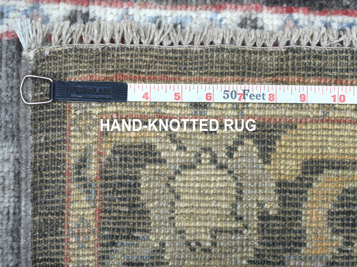 2'9" x 9'9" New Hand Knotted Black Wool Runner Oriental Rug - MOA10256225
