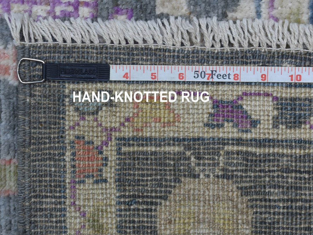 6'4" x 8'9" New Hand Knotted Grey Wool Rectangle Oriental Rug - MOA10256274