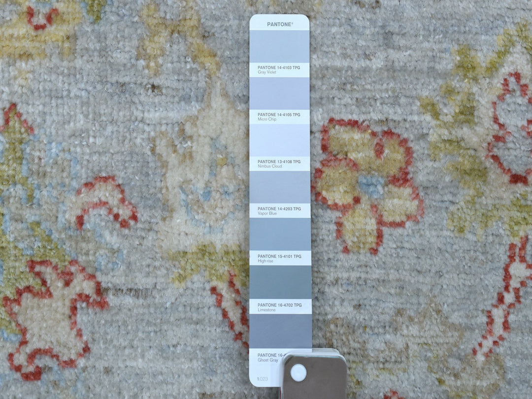 2'10" x 11'8" New Hand Knotted Grey Wool Runner Oriental Rug - MOA10256346
