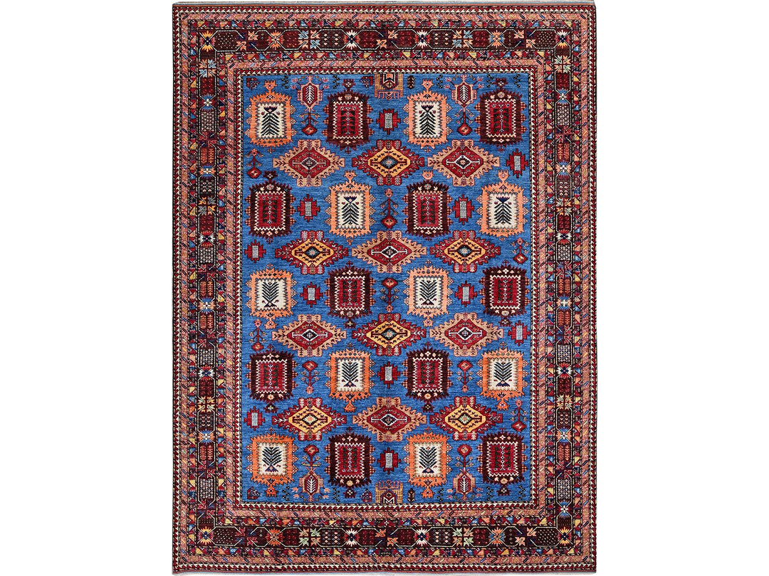 10'1" x 13'4" New Hand Knotted Blue Wool Rectangle Oriental Rug - MOA102563
