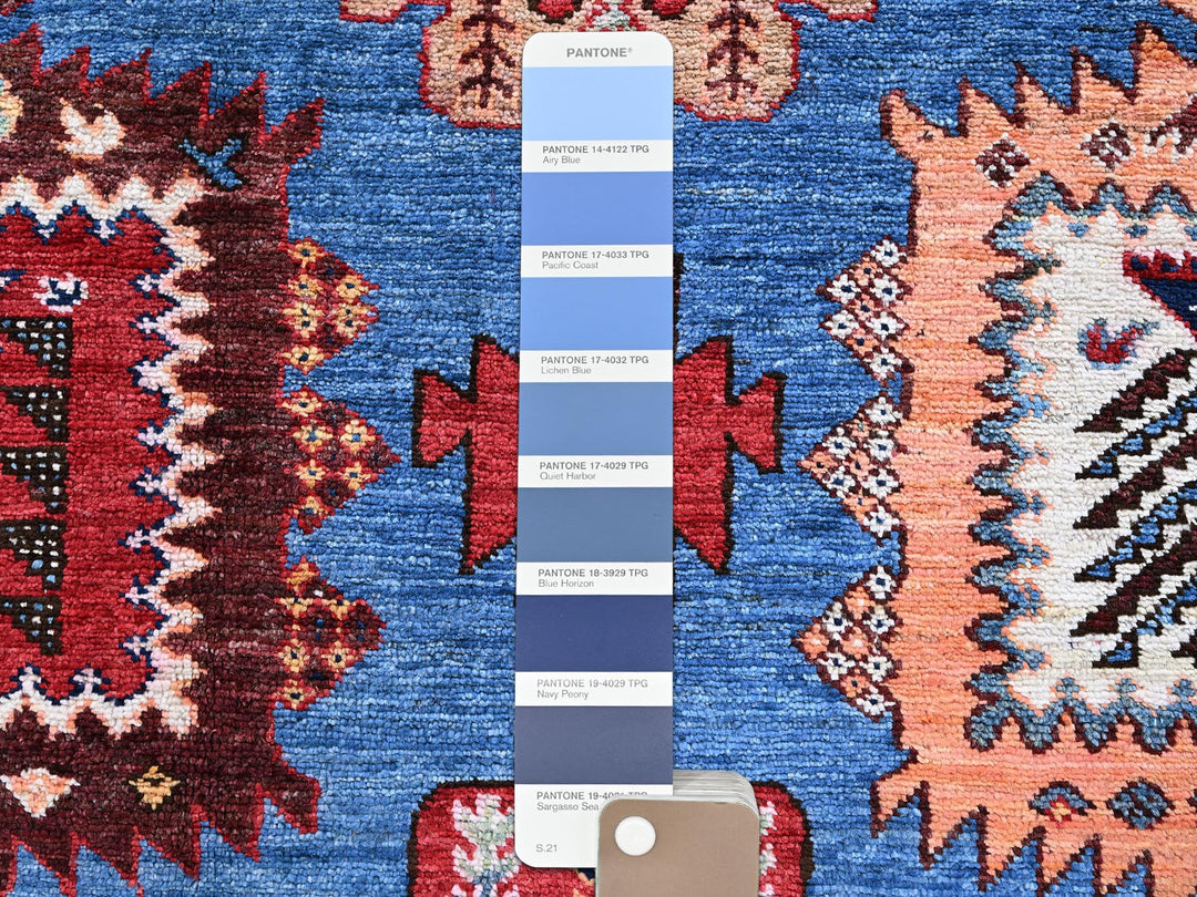 10'1" x 13'4" New Hand Knotted Blue Wool Rectangle Oriental Rug - MOA102563
