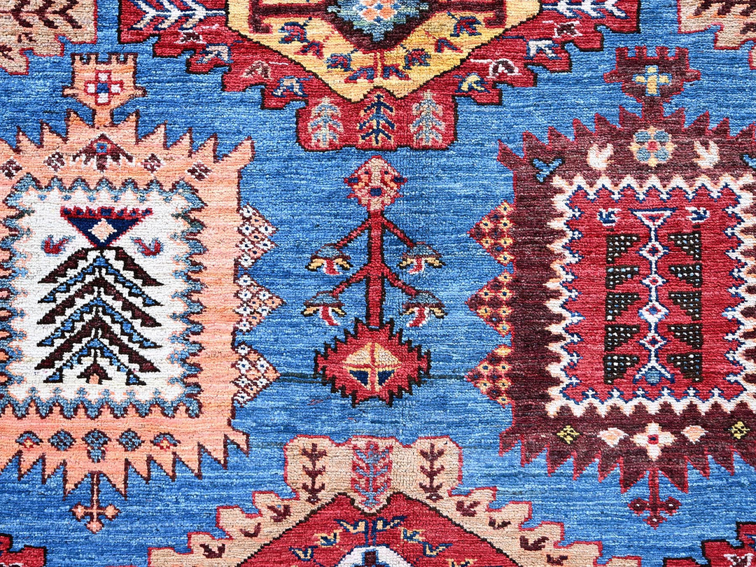 10'1" x 13'4" New Hand Knotted Blue Wool Rectangle Oriental Rug - MOA102563