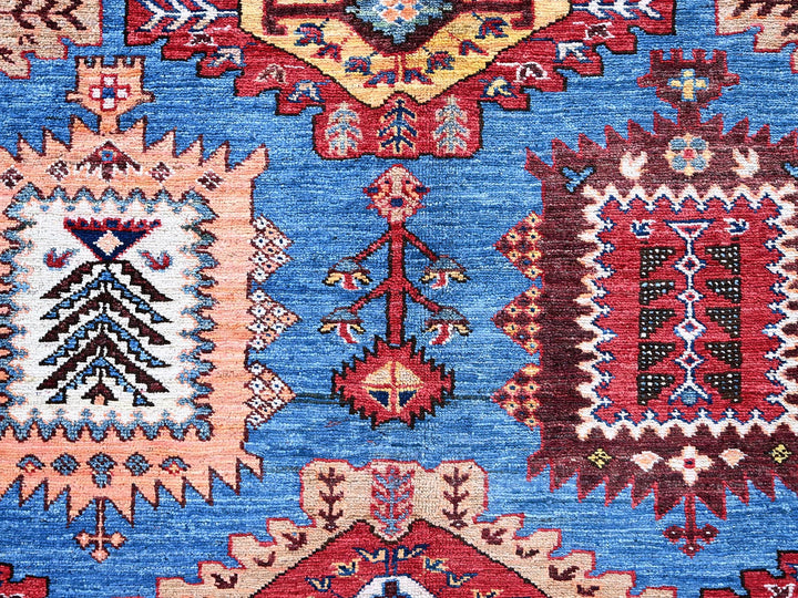 10'1" x 13'4" New Hand Knotted Blue Wool Rectangle Oriental Rug - MOA102563