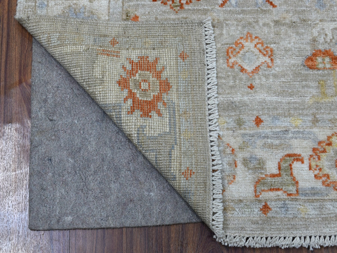 3'2" x 9'7" New Hand Knotted Beige Wool Runner Oriental Rug - MOA10256411