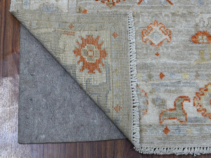 3'2" x 9'7" New Hand Knotted Beige Wool Runner Oriental Rug - MOA10256411
