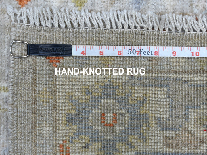 3'2" x 9'7" New Hand Knotted Beige Wool Runner Oriental Rug - MOA10256411