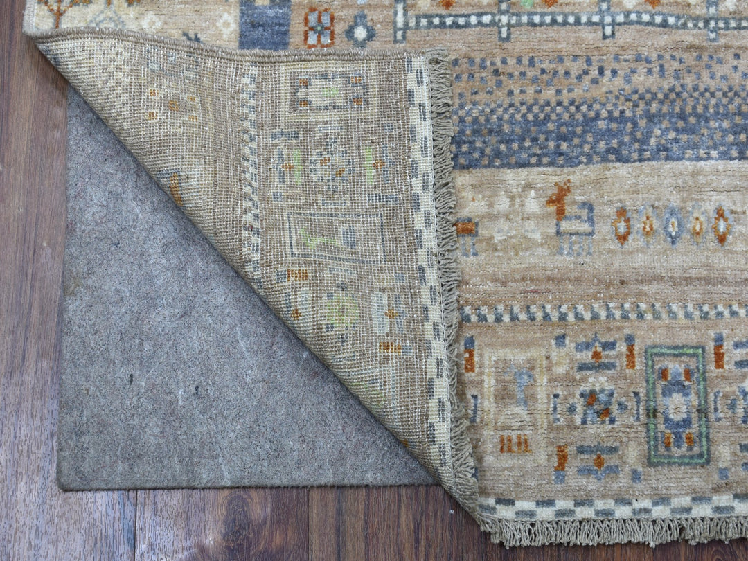 4'0" x 5'10" New Hand Knotted Brown Wool Rectangle Oriental Rug - MOA10256424
