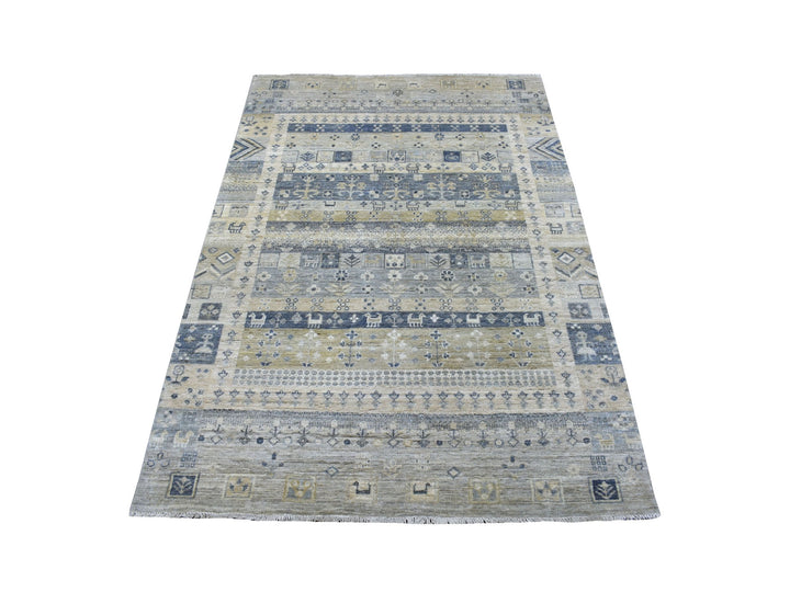 4'0" x 6'0" New Hand Knotted Brown Wool Rectangle Oriental Rug - MOA10256426