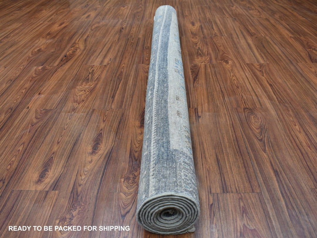 5'10" x 8'10" New Hand Knotted Grey Wool Rectangle Oriental Rug - MOA10256427