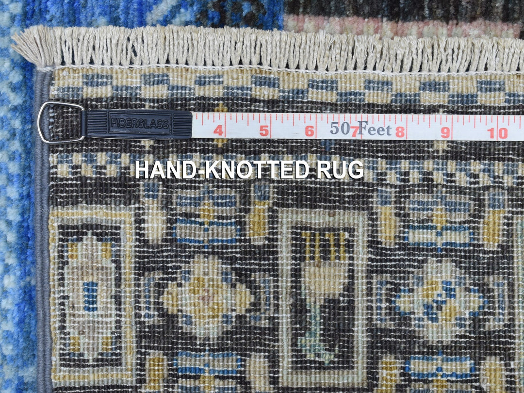 2'10" x 4'10" New Hand Knotted Blue Wool Rectangle Oriental Rug - MOA10256457