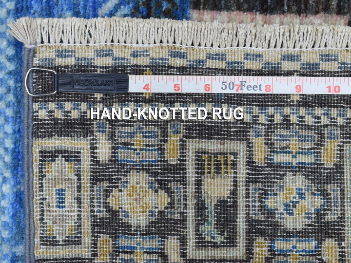 2'10" x 4'10" New Hand Knotted Blue Wool Rectangle Oriental Rug - MOA10256457