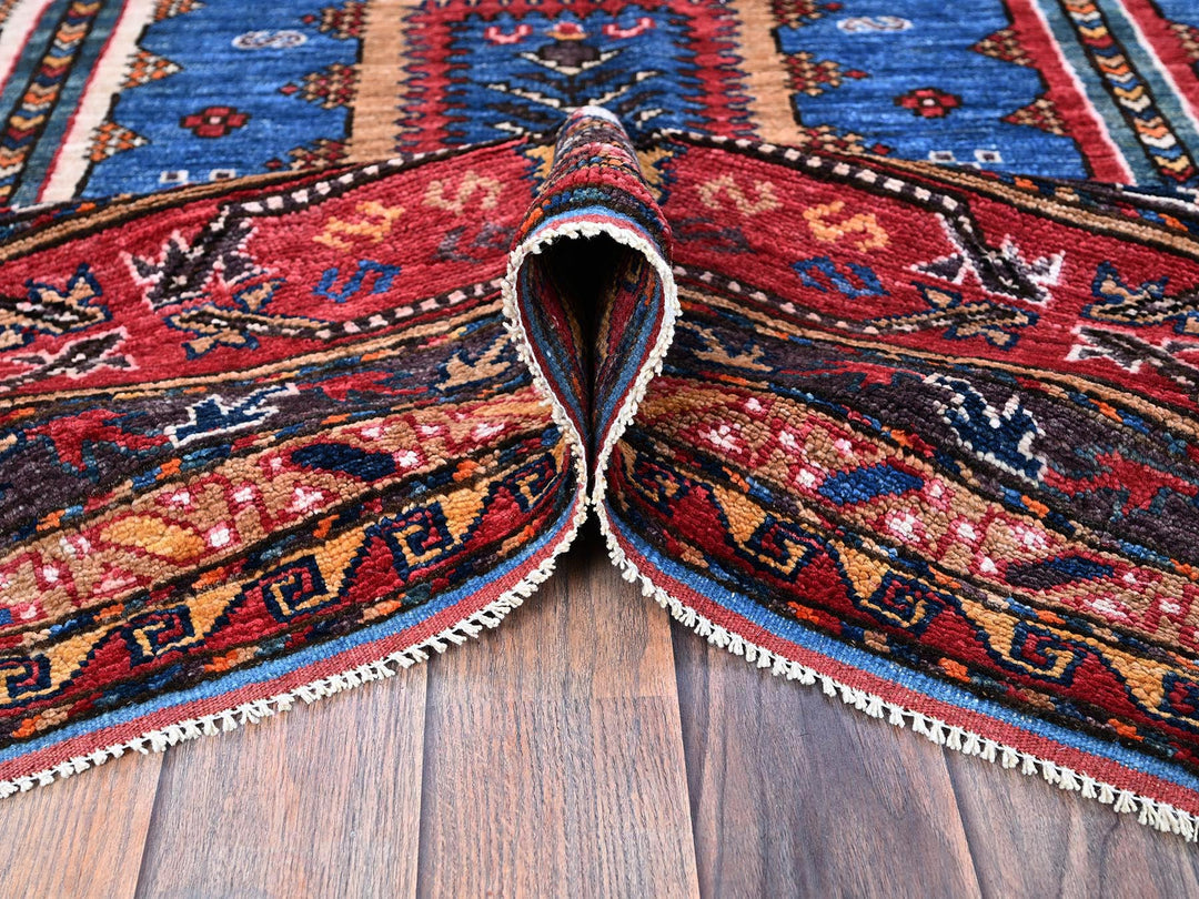 9'9" x 10'4" New Hand Knotted Blue Wool Square Oriental Rug - MOA102564