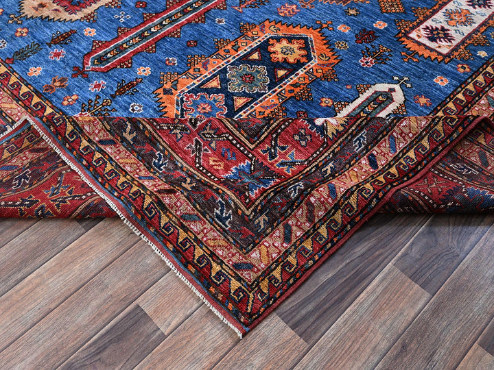 9'9" x 10'4" New Hand Knotted Blue Wool Square Oriental Rug - MOA102564