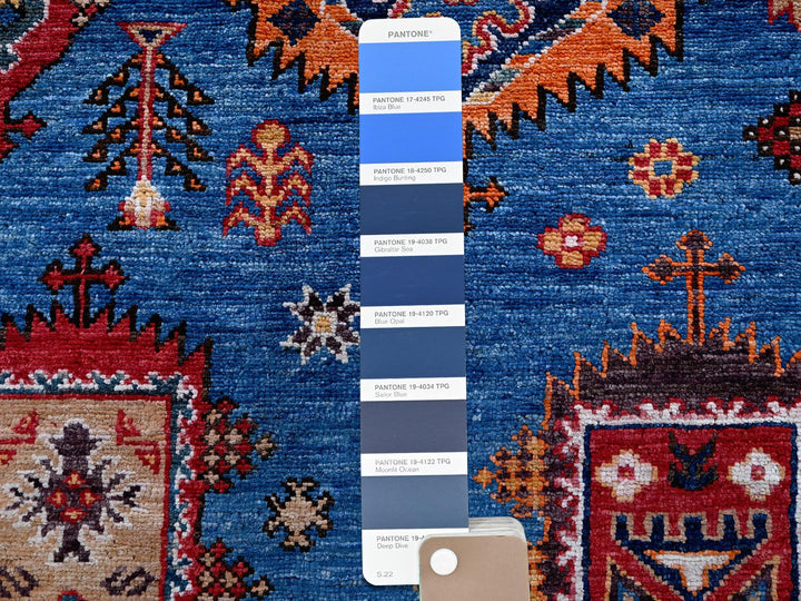 9'9" x 10'4" New Hand Knotted Blue Wool Square Oriental Rug - MOA102564