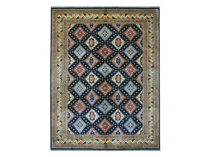10'1" x 13'3" New Hand Knotted Blue Wool Rectangle Oriental Rug - MOA10256521