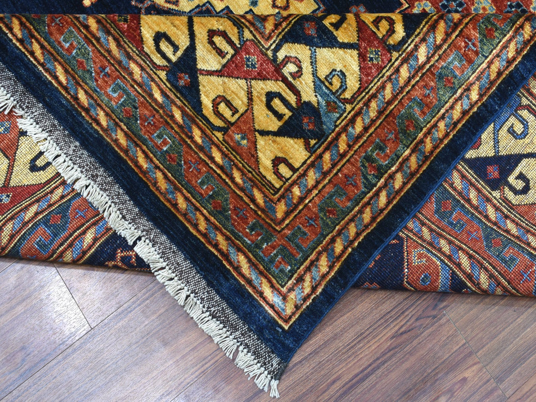 10'1" x 13'3" New Hand Knotted Blue Wool Rectangle Oriental Rug - MOA10256521