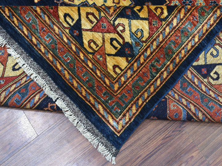 10'1" x 13'3" New Hand Knotted Blue Wool Rectangle Oriental Rug - MOA10256521
