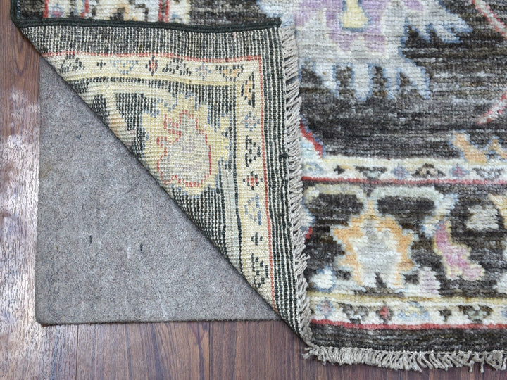 2'10" x 9'10" New Hand Knotted Black Wool Runner Oriental Rug - MOA10256596