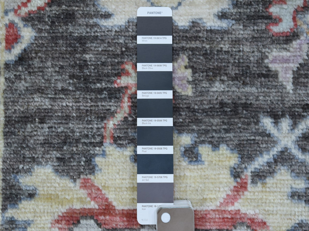 2'10" x 9'10" New Hand Knotted Black Wool Runner Oriental Rug - MOA10256596