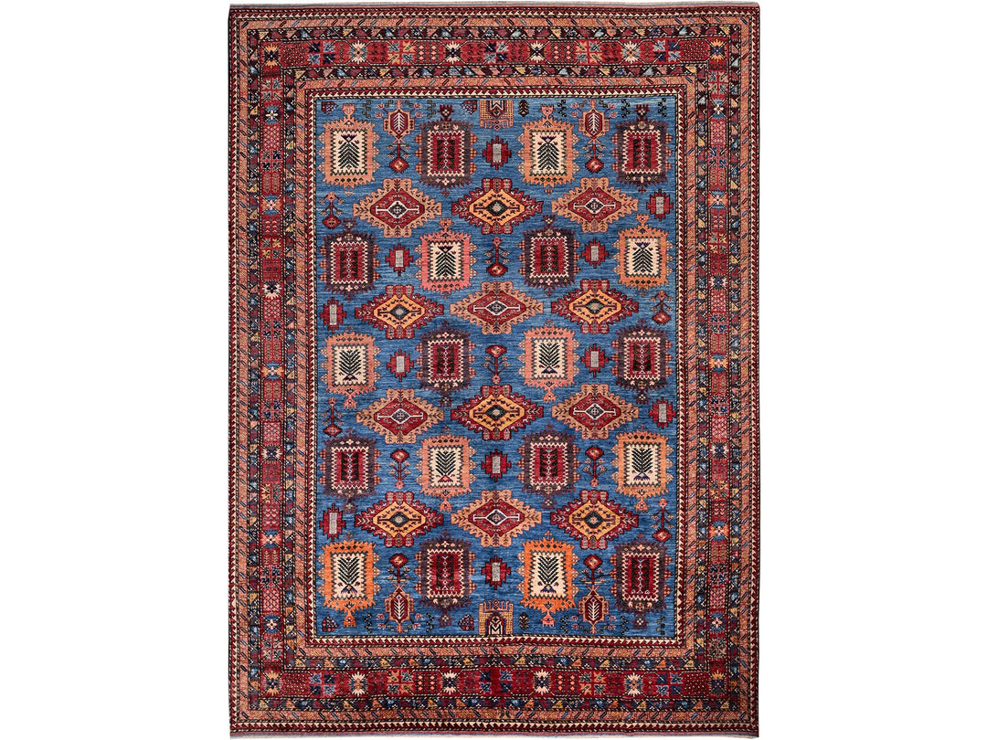 9'11" x 13'6" New Hand Knotted Blue Wool Rectangle Oriental Rug - MOA102565