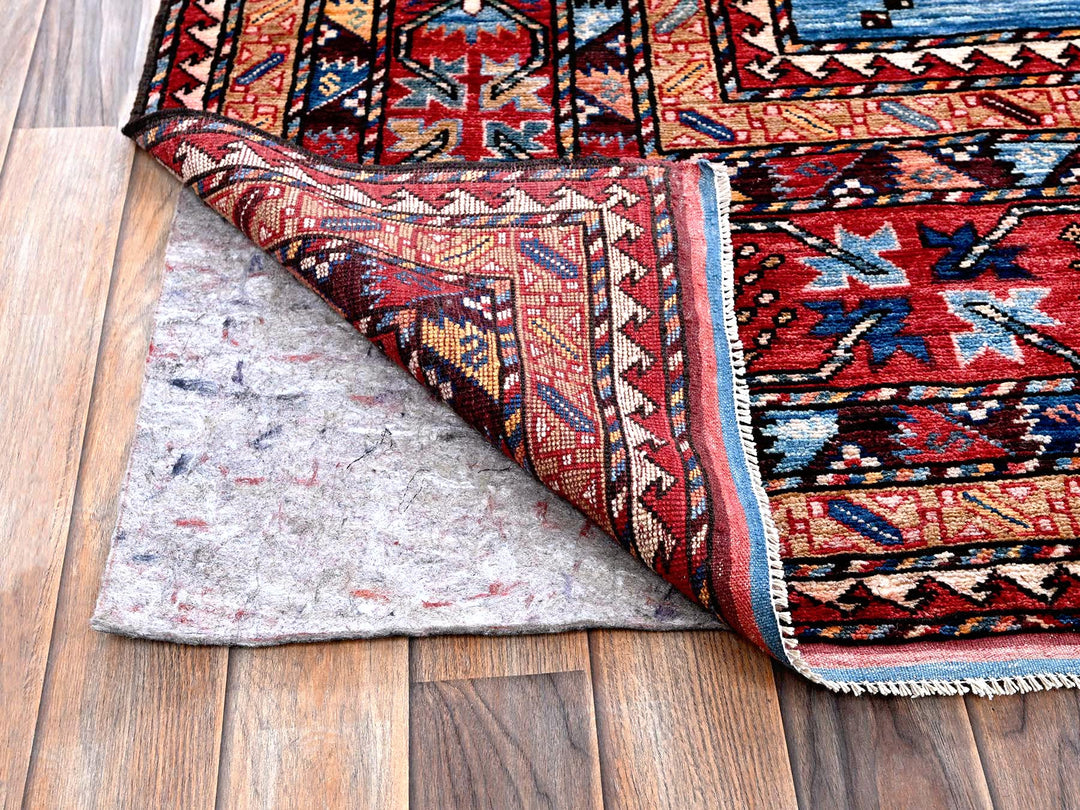 9'11" x 13'6" New Hand Knotted Blue Wool Rectangle Oriental Rug - MOA102565
