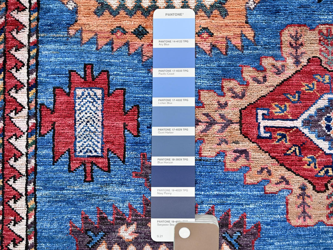 9'11" x 13'6" New Hand Knotted Blue Wool Rectangle Oriental Rug - MOA102565