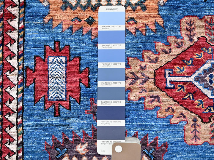 9'11" x 13'6" New Hand Knotted Blue Wool Rectangle Oriental Rug - MOA102565