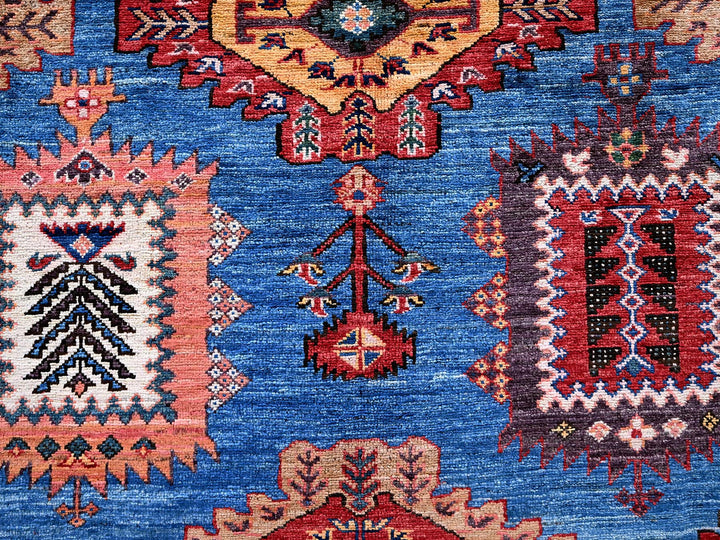 9'11" x 13'6" New Hand Knotted Blue Wool Rectangle Oriental Rug - MOA102565