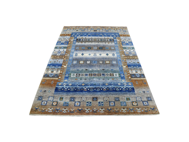 5'8" x 7'10" New Hand Knotted Grey Wool Rectangle Oriental Rug - MOA10256617