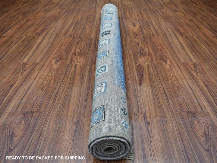 5'8" x 7'10" New Hand Knotted Grey Wool Rectangle Oriental Rug - MOA10256617