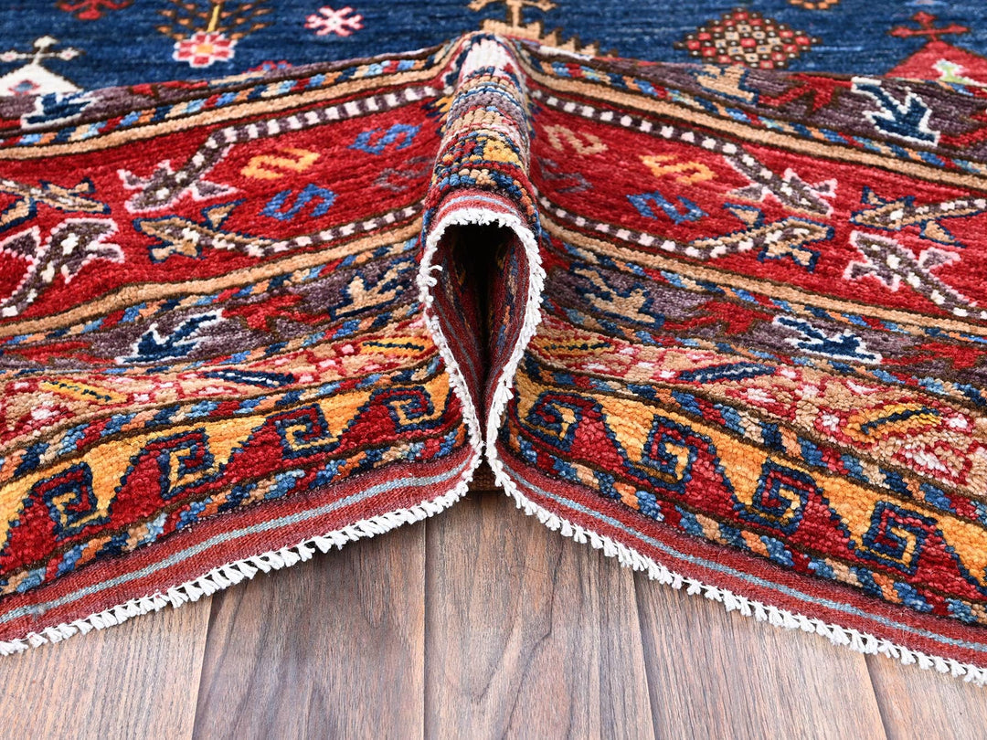 9'11" x 10'2" New Hand Knotted Blue Wool Square Oriental Rug - MOA102566