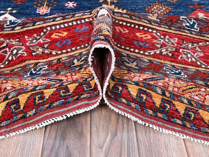 9'11" x 10'2" New Hand Knotted Blue Wool Square Oriental Rug - MOA102566