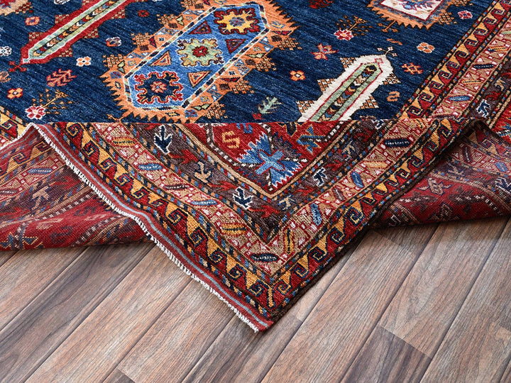 9'11" x 10'2" New Hand Knotted Blue Wool Square Oriental Rug - MOA102566