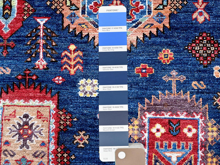9'11" x 10'2" New Hand Knotted Blue Wool Square Oriental Rug - MOA102566