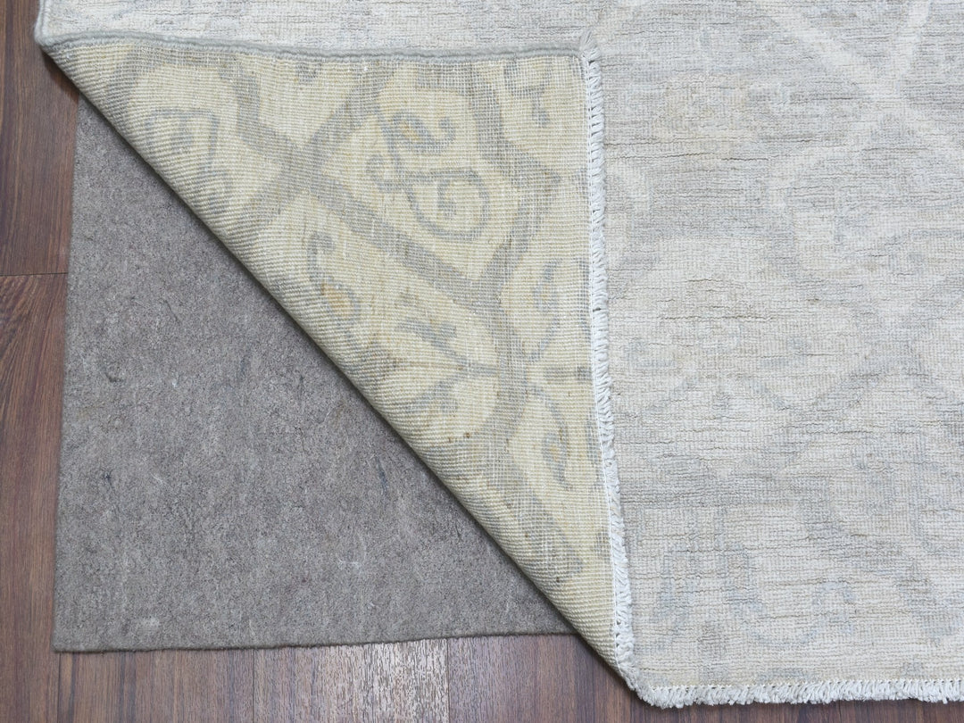 8'0" x 9'9" New Hand Knotted Ivory Wool Rectangle Oriental Rug - MOA10256732